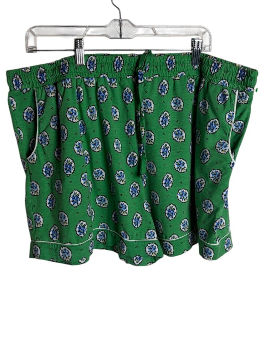 Vera Bradley Size Xl Cotton Pajama Shorts Pockets Garden Leaf Green Sleepwear